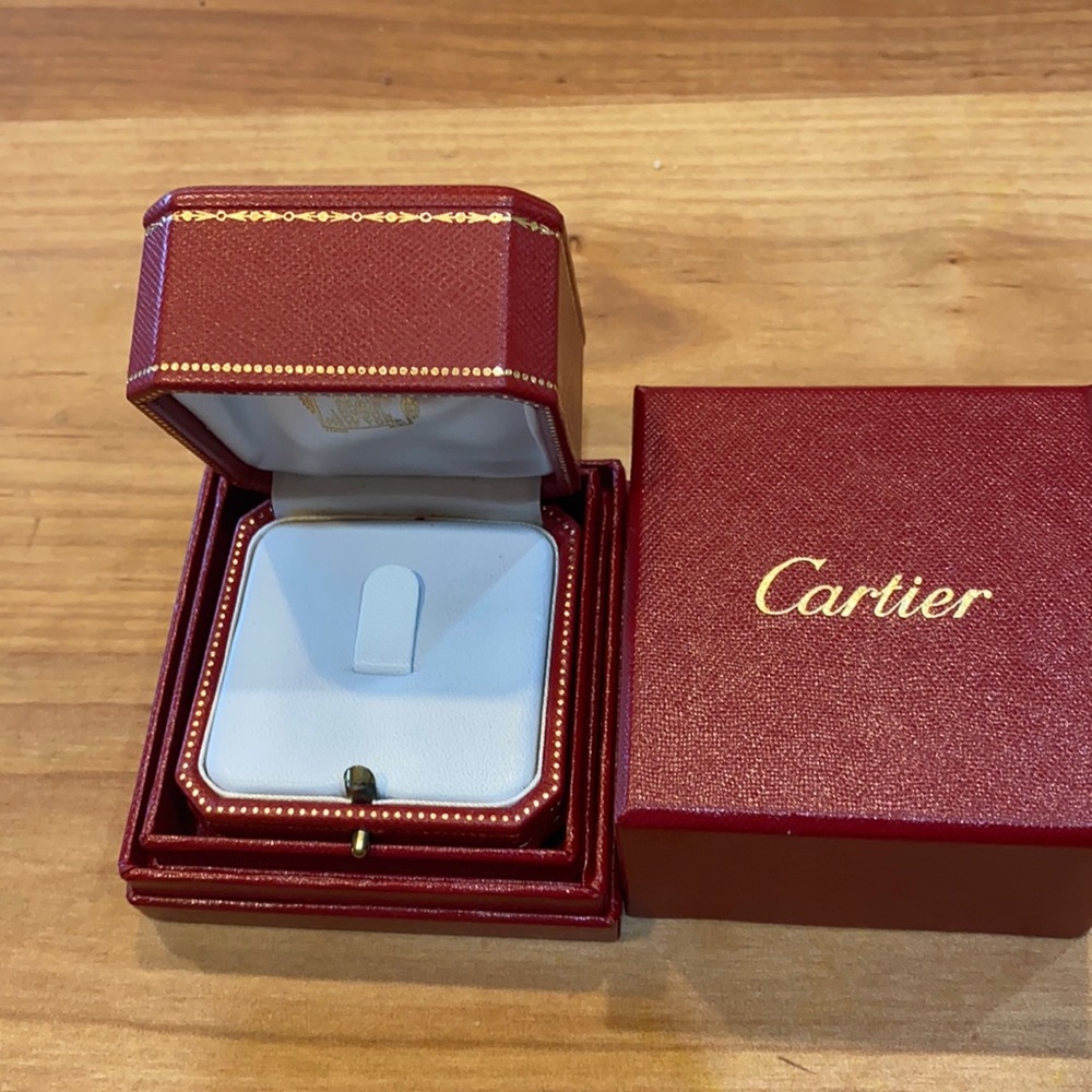 Cartier ring box and presentation box.  Empty